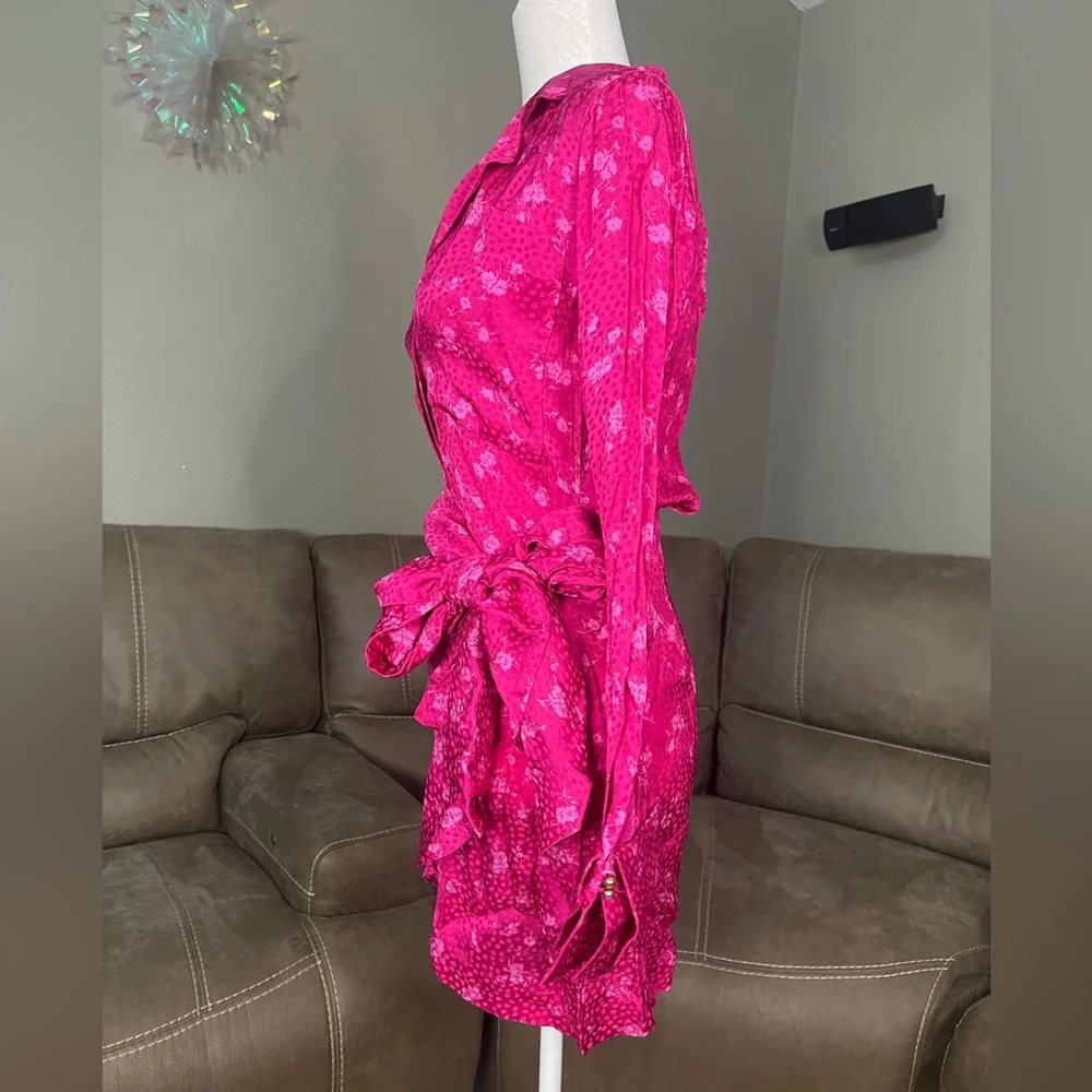 NWT Acler Evanston Satin Sheen Wrap Mini Dress Sz 2 Valentines Date Gift Party - Picture 12 of 16